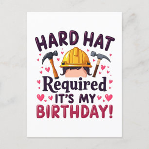 Carte Postale Casque Obligatoire C'est Mon Anniversaire c
