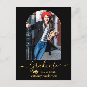 Carte Postale Casquette Arch Gold moderne Calligraphie Photo Gra