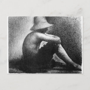 Carte Postale Casquette assis en paille par Georges Seurat