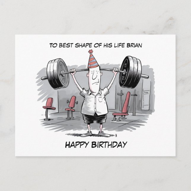 Carte Postale casquette d'anniversaire portant un homme maigre a (Devant)