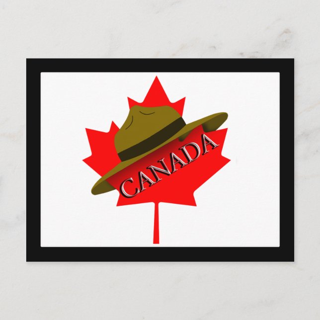Carte Postale Casquette de la Gendarmerie canadienne sur la feui (Devant)