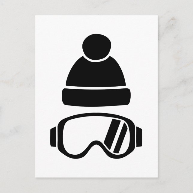 Carte Postale Casquette de lunettes de ski (Devant)