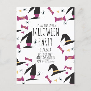 Carte Postale Casquette de sorcière de fête d'Halloween Candy