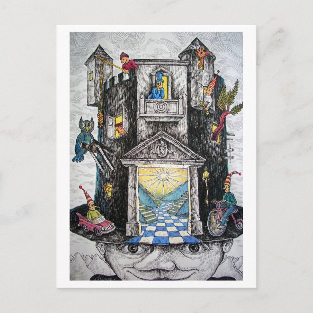 Carte Postale casquette drôle (Devant)