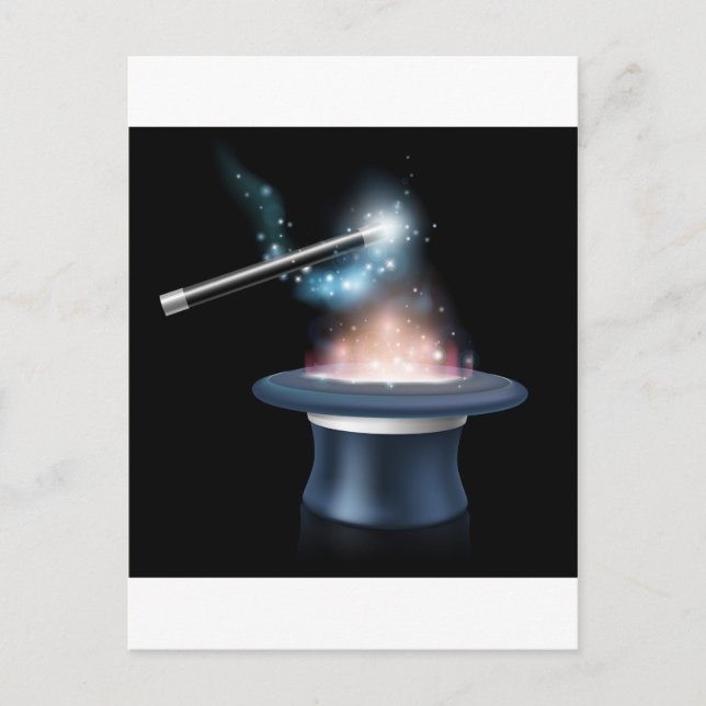 Carte Postale Casquette et baguette magique (Devant)