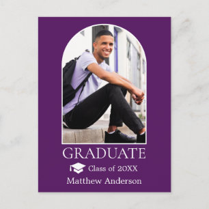Carte Postale Casquette moderne Arch Grad Purple Graduation