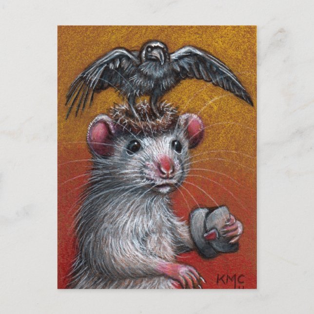 Carte postale Casquette Rat in Raven (Devant)