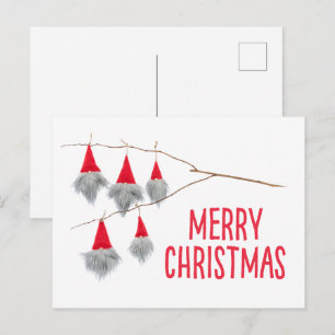 Carte postale casquette rouge pour Noël joli