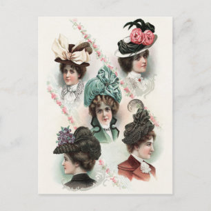 Carte postale Casquette victorienne pour femme vin