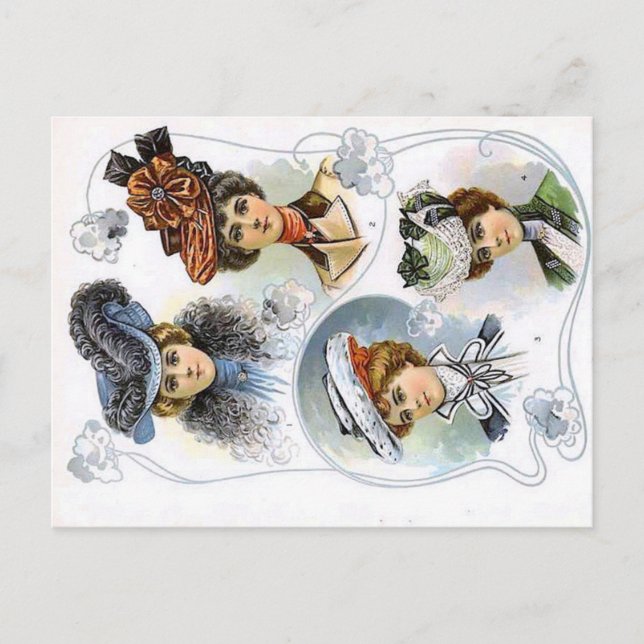 Carte postale Casquette vintage Lady (Devant)