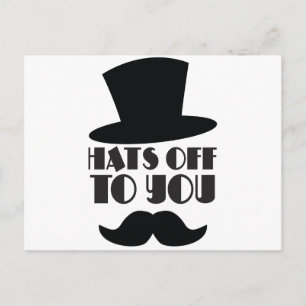 Carte Postale CASQUETTES à vous ! avec chapeau Top et moustache