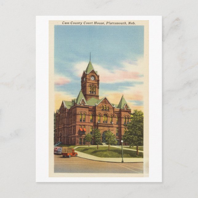 Carte Postale Cass County Court House, Plattsmouth, Nebraska (Devant)