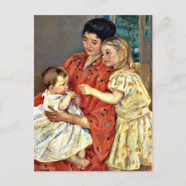 Carte Postale Cassatt - Mère et Sara Admirant le bébé, (Devant)