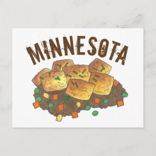 Carte Postale Casserole de tatouage à plat chaud du Minnesota