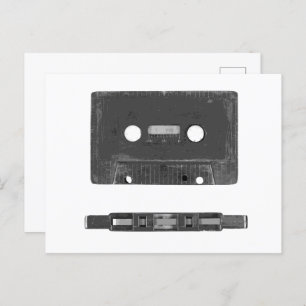 Carte Postale cassette audio rétro