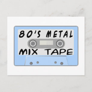 Carte Postale Cassette de bande Mix Métal des années 80