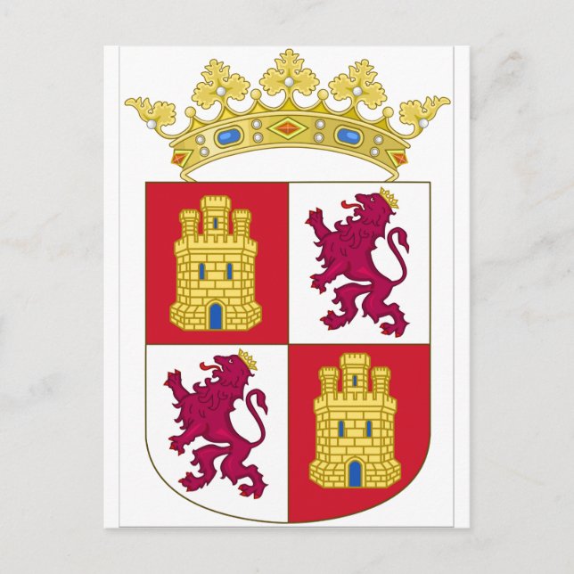 Carte Postale Castilla y Leon (Espagne) Armoiries (Devant)