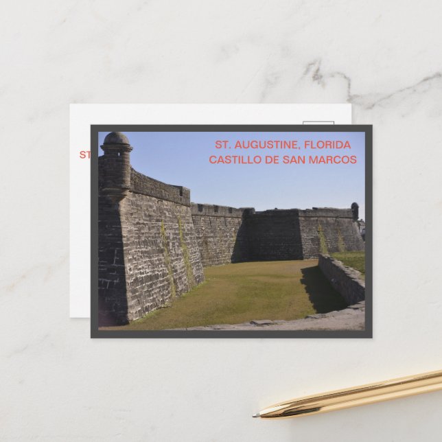 Carte Postale Castillo de San Marcos St. Augustine Floride (Devant/Arrière en situation)