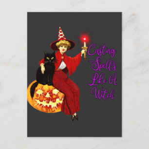 Carte Postale Casting Spells Comme Une Sorcière - Chat Noir Hall