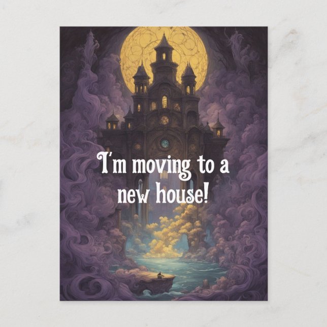 Carte Postale Castle Under a Yellow Moon Nouvelle adresse (Devant)