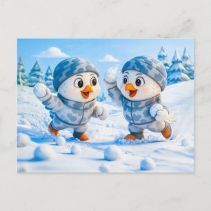 Carte Postale Castor faisant un bain de glace dans un maillot de