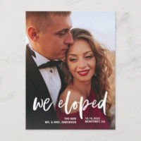 Casual Script | Deux Faire-part photo Elopement