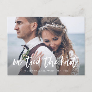 Carte Postale Casual Script   Photo Elopement Faire-part