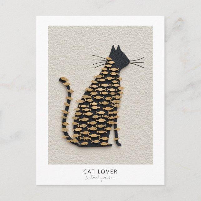 Carte Postale Cat and Fish v11 (Devant)