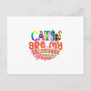 Carte Postale Cat Art Les Chats Sont Mes Gens Préférés