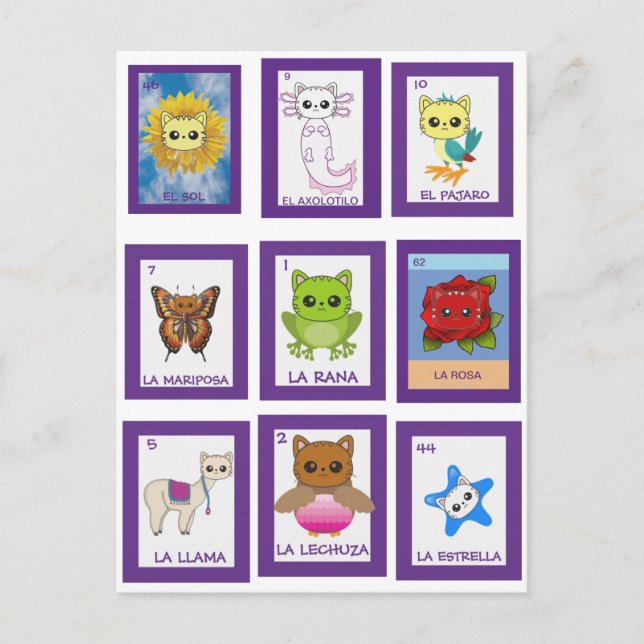 Carte Postale Cat Art Lottería, (Devant)