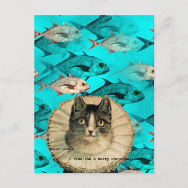 Carte Postale Cat Fish You Digital Collage (Devant)