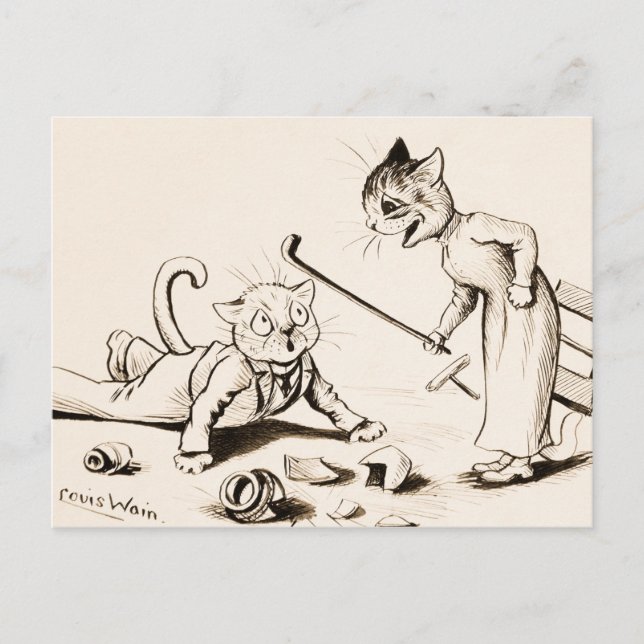 Carte Postale Cat Life by Louis Wain (Devant)