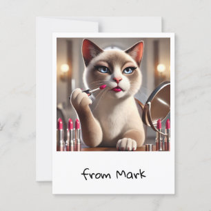 Carte Postale Cat Make up Artist Parfait pour les Amoureux de le