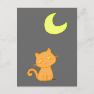 Carte Postale Cat Moon