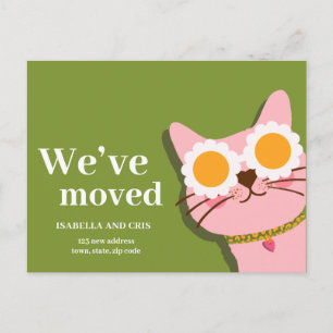 Carte Postale Cat Nous Avons Déplacé Nouveau Faire-part D'Adress