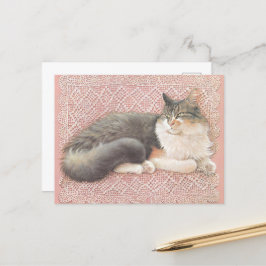 CARTE POSTALE CAT PAINTED POSTCARD