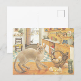 CARTE POSTALE CAT PAINTED POSTCARD