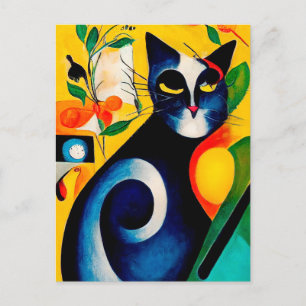 Carte Postale Cat portrait en style expressionistique. Classic
