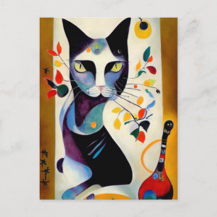 Carte Postale Cat portrait en style expressionistique. Type