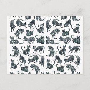 Carte Postale Cat Positions – Black Palette