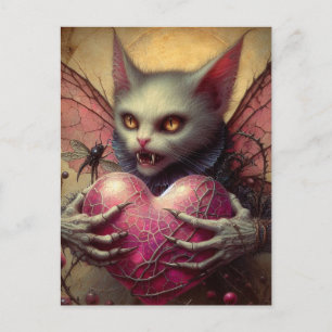 Carte Postale Cat Vampire Fairy Pink Heart Brambles