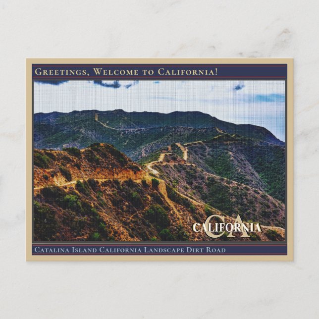 Carte Postale Catalina Island California Landcape Dirt Road  (Devant)