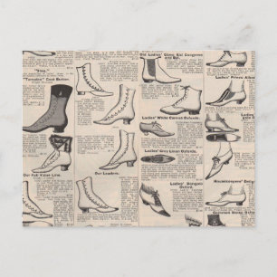 Carte Postale Catalogue publicitaire de chaussures anciennes