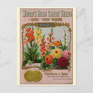 Carte Postale Catalogue vintage de semences de fleurs de jardina