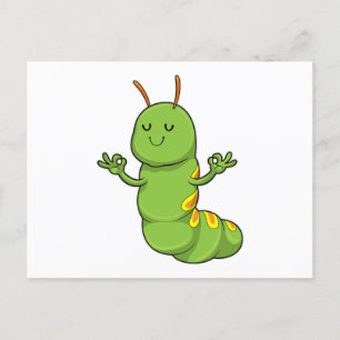 Carte Postale Caterpillar à la Méditation du Yoga