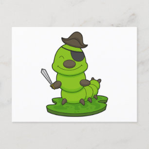 Carte Postale Caterpillar as Pirate