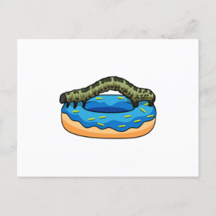 Carte Postale Caterpillar avec Donut