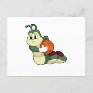 Carte Postale Caterpillar en joueur de basketball avec ballon de