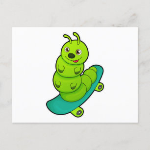 Carte Postale Caterpillar en skateboard