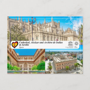 Carte Postale Cathédrale, Alcázar, Archivo de Indias de Séville